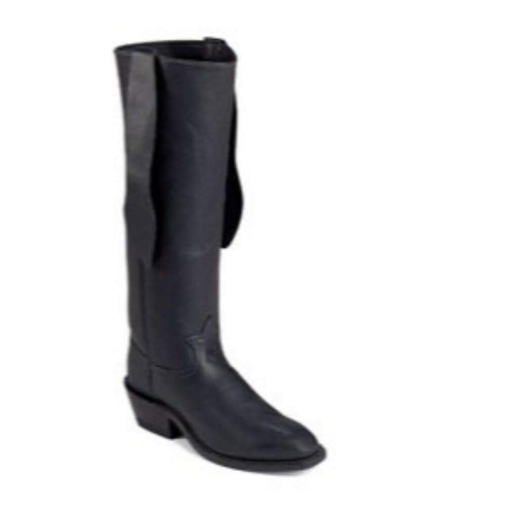 Rare Tony Lama Shooter Stovetop Black Leather Reenactment Boots 6297 8D Western